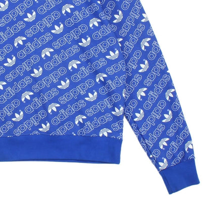 Mens Patterned Sweatshirt Logo Crew Neck
