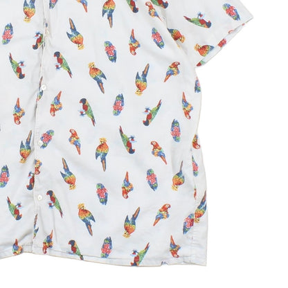 Mens Shirt Parrot Short Sleeve Casual Tropical