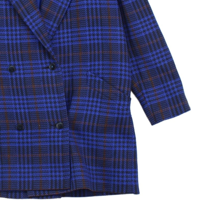 Womens Wool Overcoat Plaid Double Breasted
