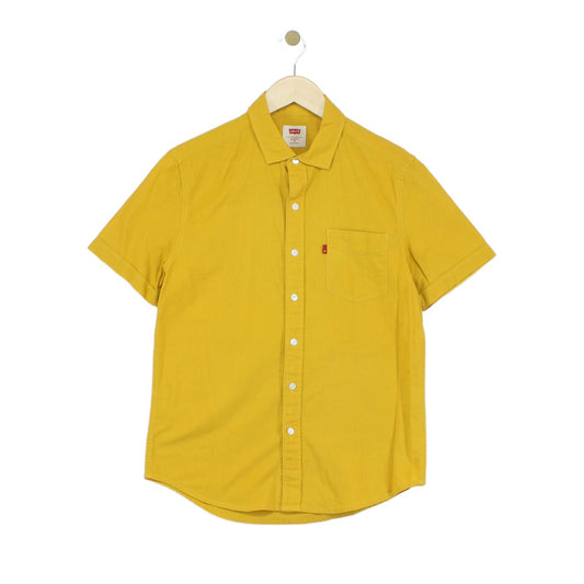 Mens Shirt Slim Fit Short Sleeve Button Up