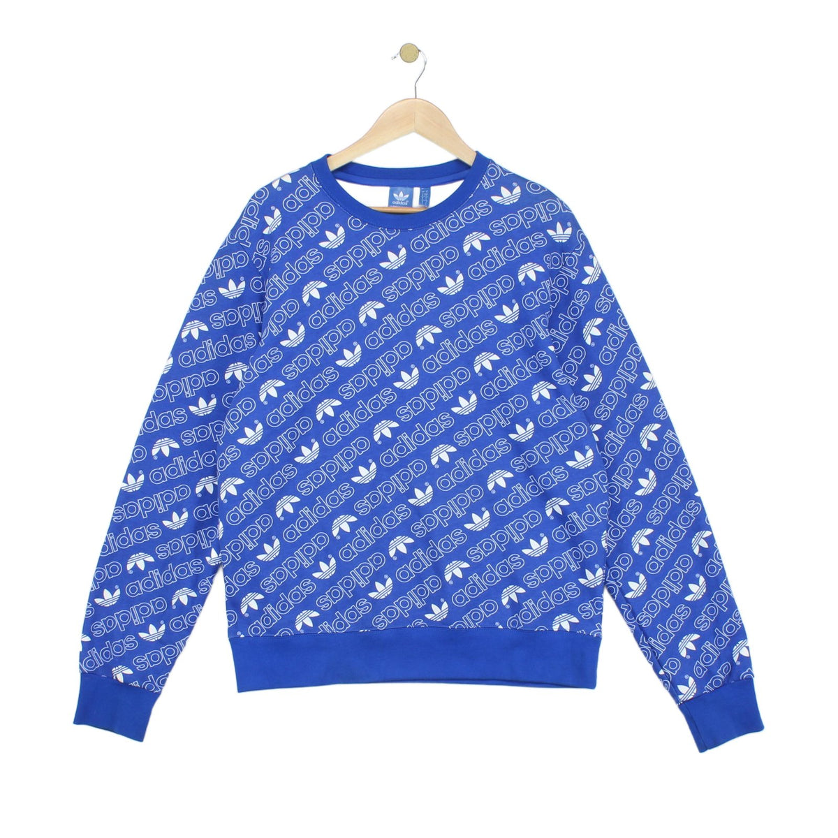 Mens Patterned Sweatshirt Logo Crew Neck