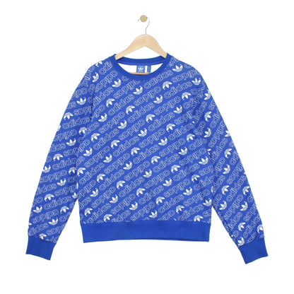Mens Patterned Sweatshirt Logo Crew Neck