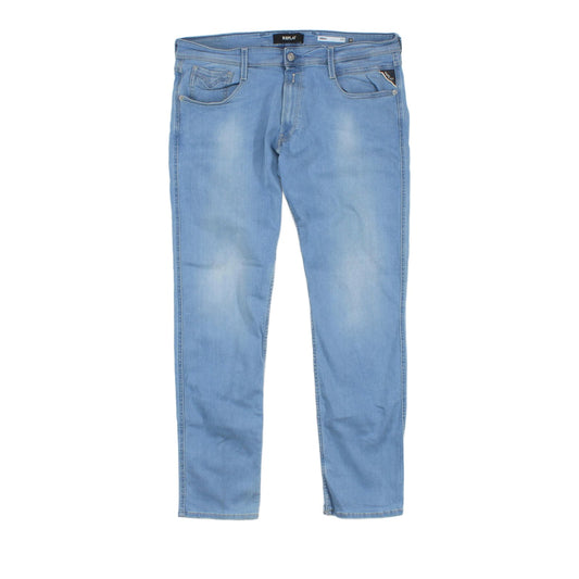 Mens Anbass Jeans Stretch Slim Fit Faded Denim