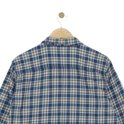 Mens Check Shirt Plaid Pattern Long Sleeve Cotton