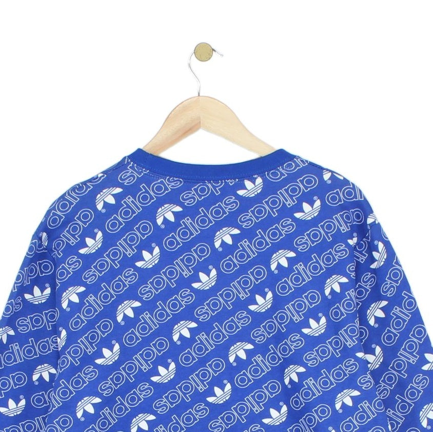 Mens Patterned Sweatshirt Logo Crew Neck