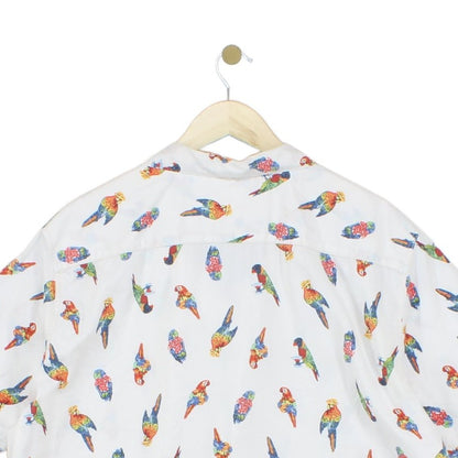 Mens Shirt Parrot Short Sleeve Casual Tropical