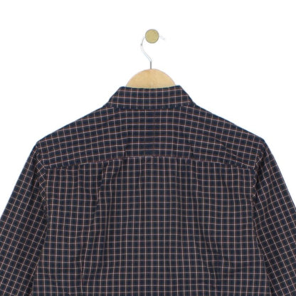 Mens Shirt Check Slim Fit Long Sleeve