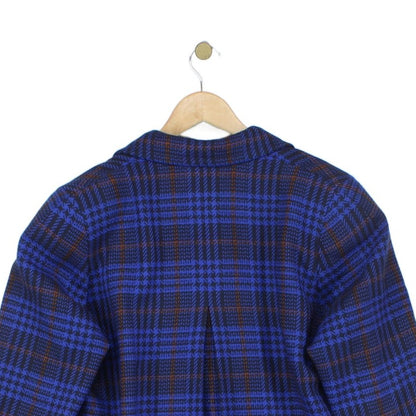 Womens Wool Overcoat Plaid Double Breasted