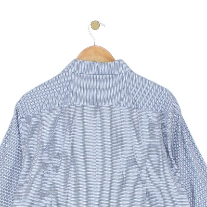 Mens Abstract Shirt Stretch Slim Fit Long Sleeve