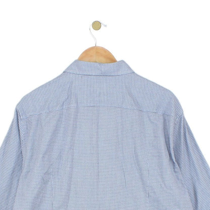 Mens Abstract Shirt Stretch Slim Fit Long Sleeve