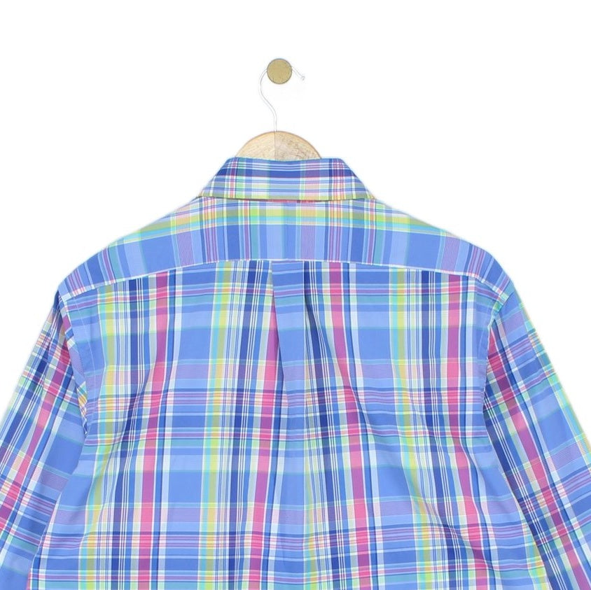 Mens Plaid Shirt Performance Button Up