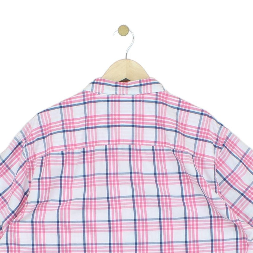 Mens Plaid Shirt Short Sleeve Custom Fit