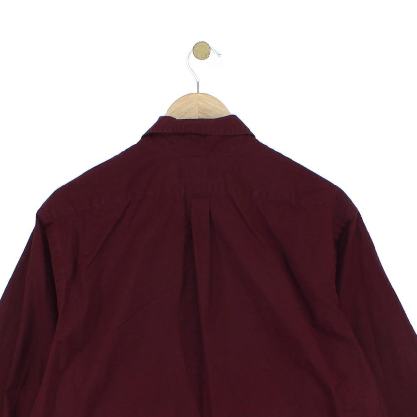 Mens Shirt Cotton Button Down Long Sleeve