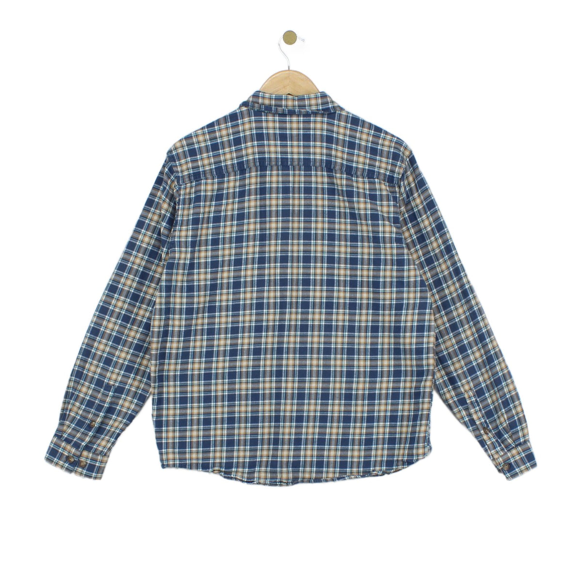Mens Check Shirt Plaid Pattern Long Sleeve Cotton