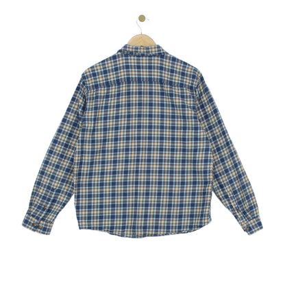 Mens Check Shirt Plaid Pattern Long Sleeve Cotton