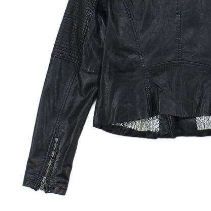 Womens Leather Jacket Full Zip Biker