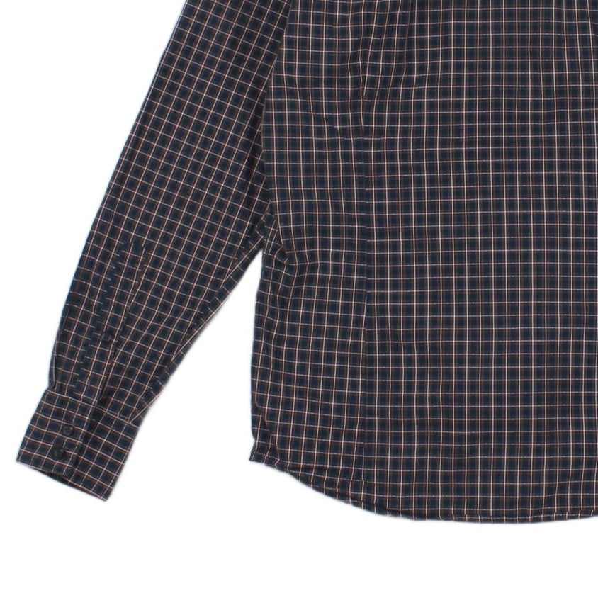 Mens Shirt Check Slim Fit Long Sleeve