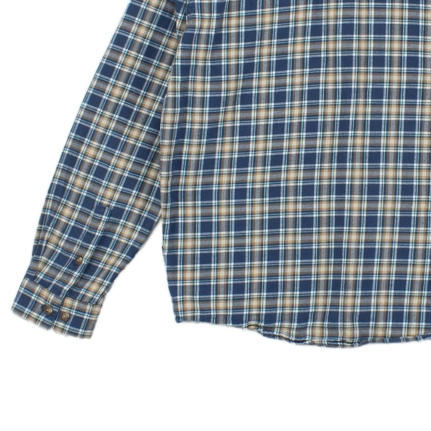 Mens Check Shirt Plaid Pattern Long Sleeve Cotton