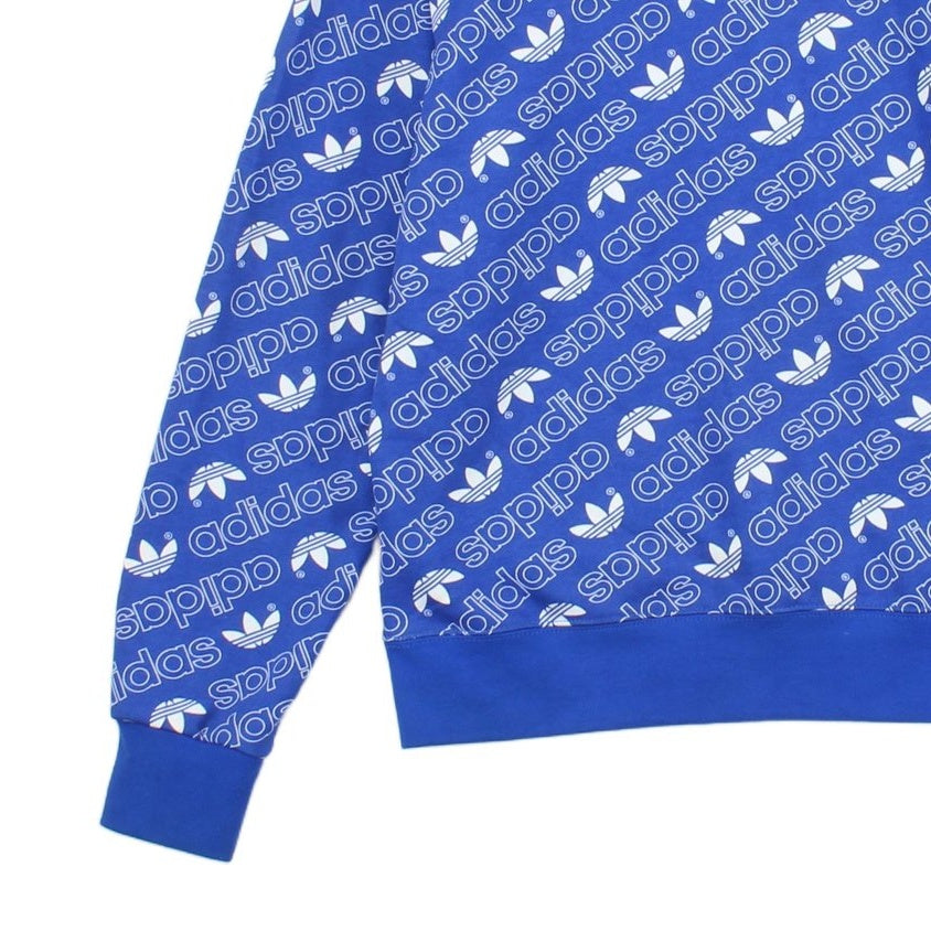 Mens Patterned Sweatshirt Logo Crew Neck