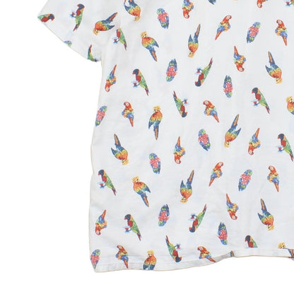 Mens Shirt Parrot Short Sleeve Casual Tropical