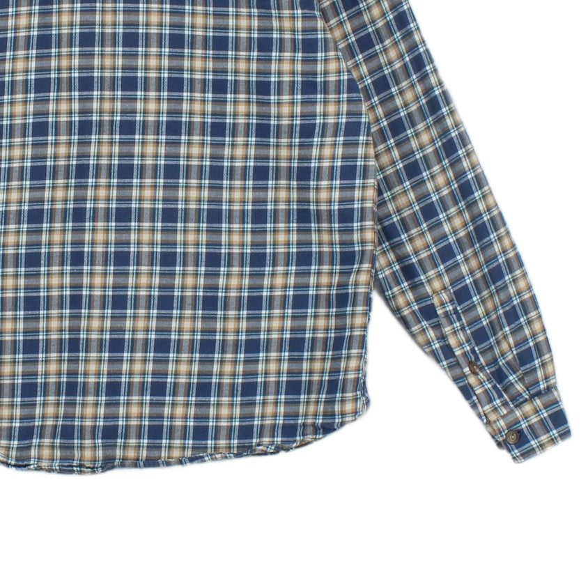 Mens Check Shirt Plaid Pattern Long Sleeve Cotton