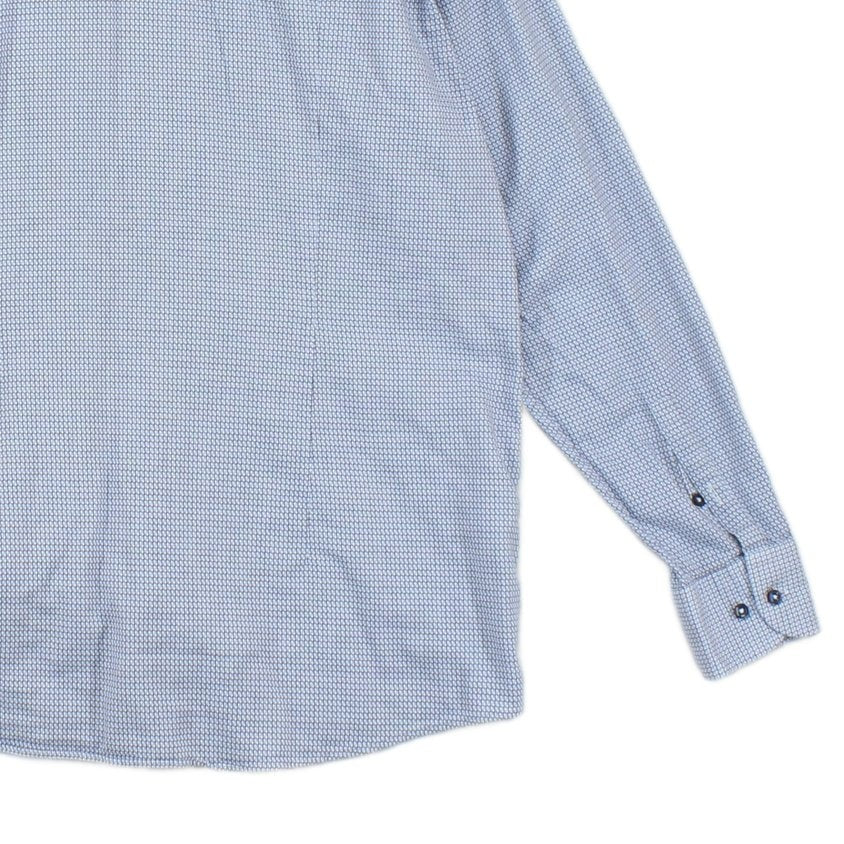 Mens Abstract Shirt Stretch Slim Fit Long Sleeve