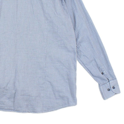Mens Abstract Shirt Stretch Slim Fit Long Sleeve