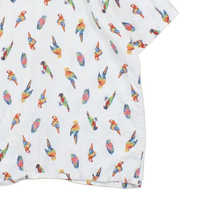 Mens Shirt Parrot Short Sleeve Casual Tropical