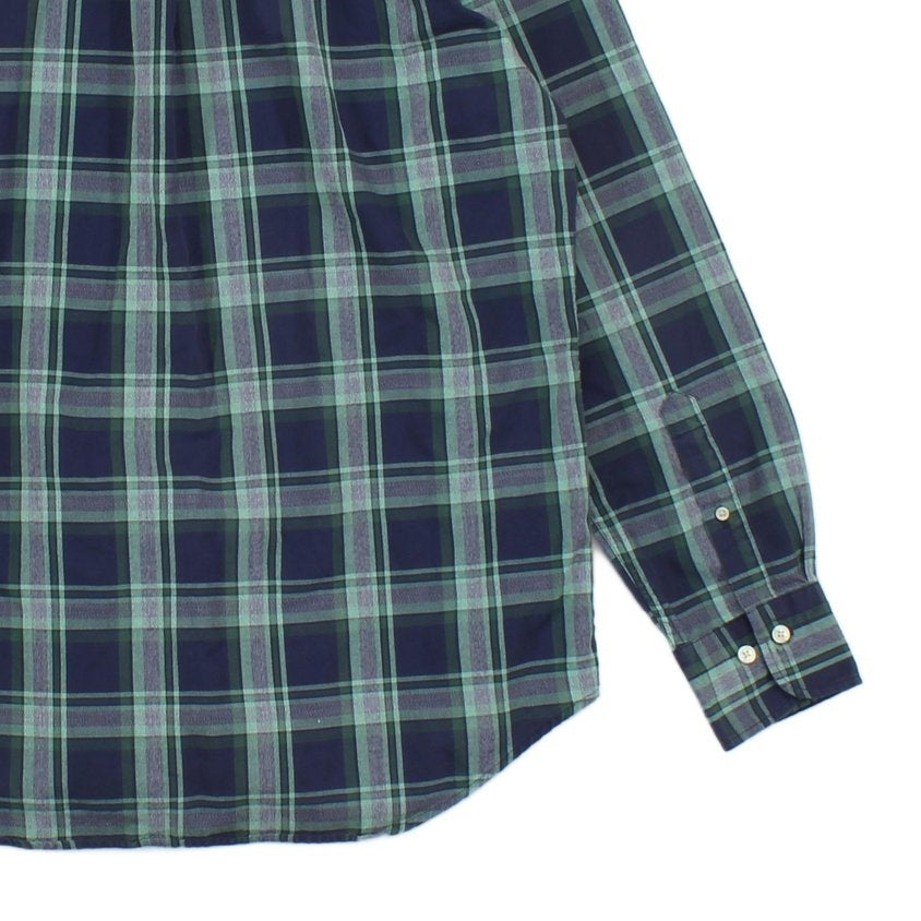 Mens Oxford Plaid Shirt Long Sleeve Button Up
