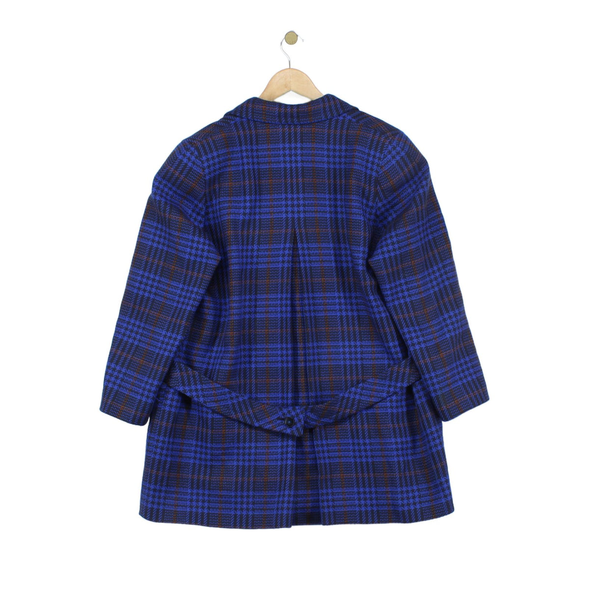 Womens Wool Overcoat Plaid Double Breasted