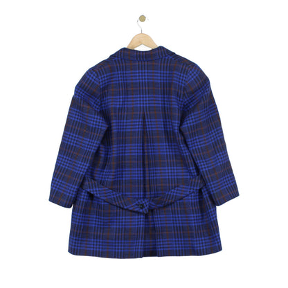 Womens Wool Overcoat Plaid Double Breasted