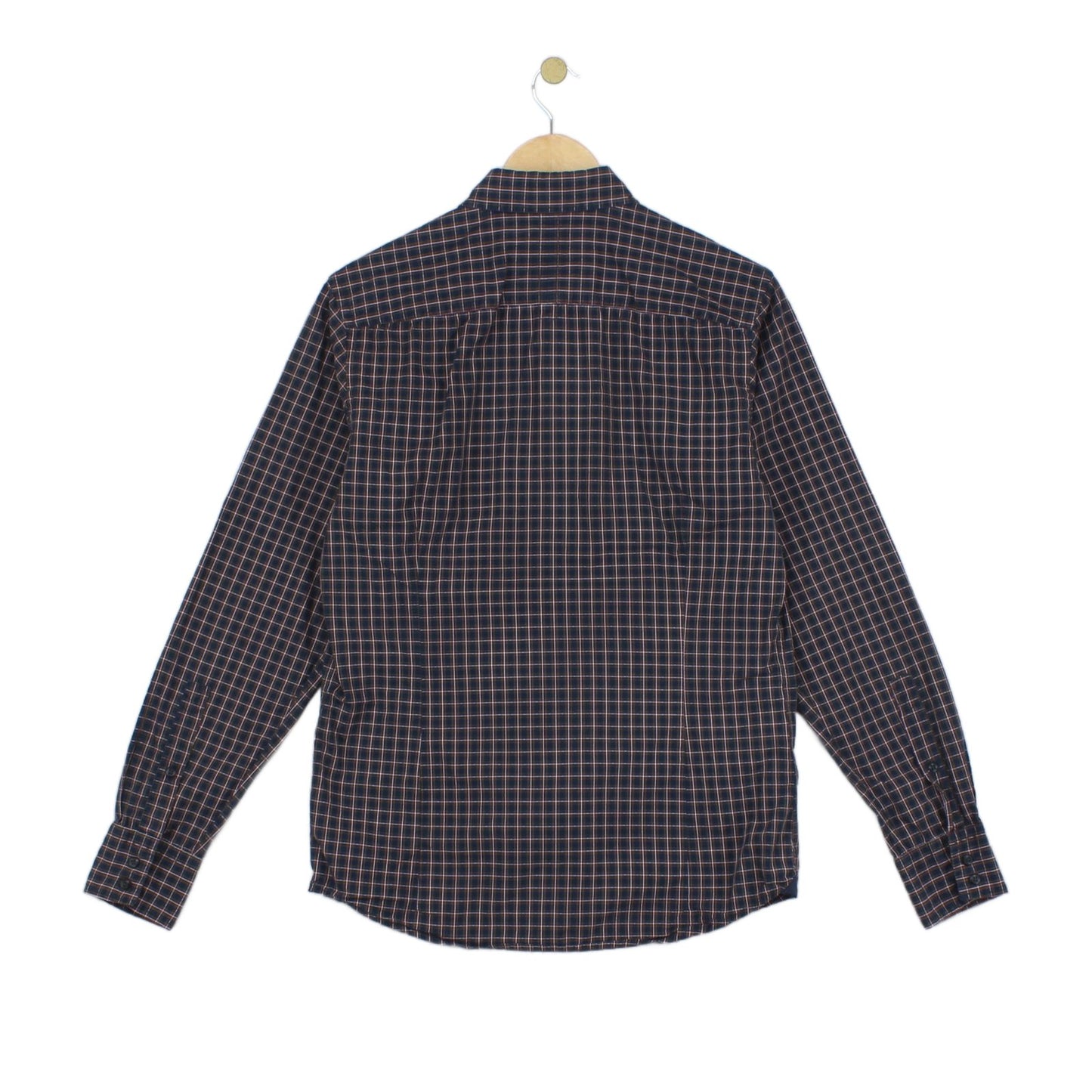 Mens Shirt Check Slim Fit Long Sleeve