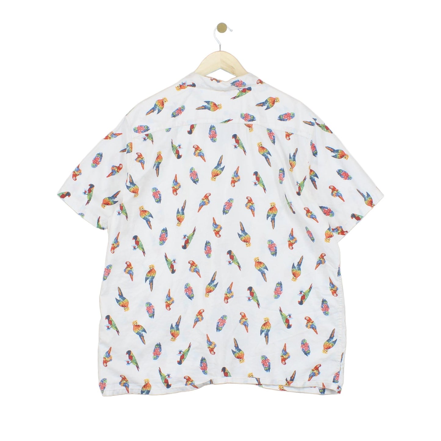 Mens Shirt Parrot Short Sleeve Casual Tropical