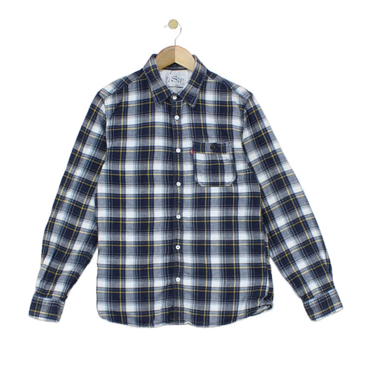 Mens Check Shirt Western Button Up