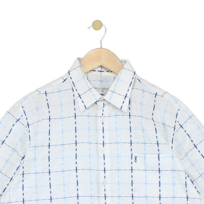 Mens Plaid Shirt  Short Sleeve