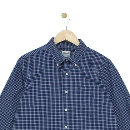 Mens Check Shirt Button Down Slightly Fitted Cotton