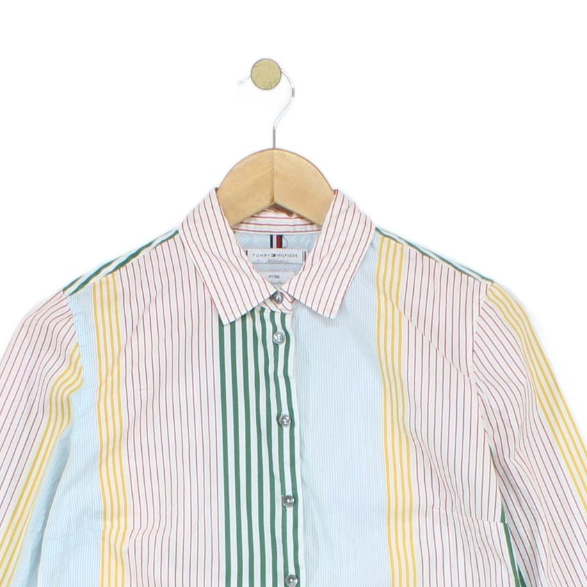 Womens Striped Shirt Long Sleeve Fitted