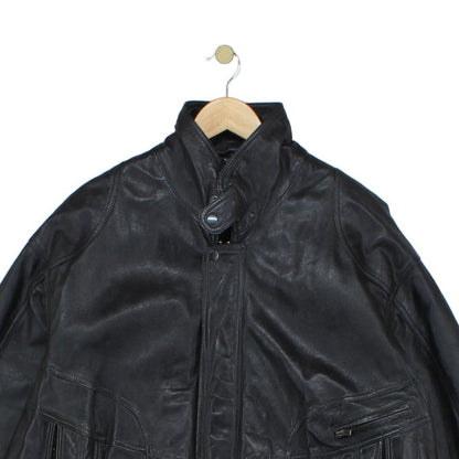 Mens Leather Jacket Full Zip Outerwear