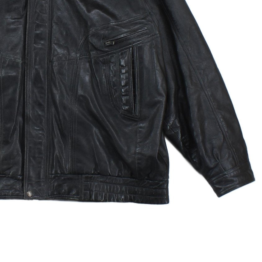 Mens Leather Jacket Full Zip Outerwear