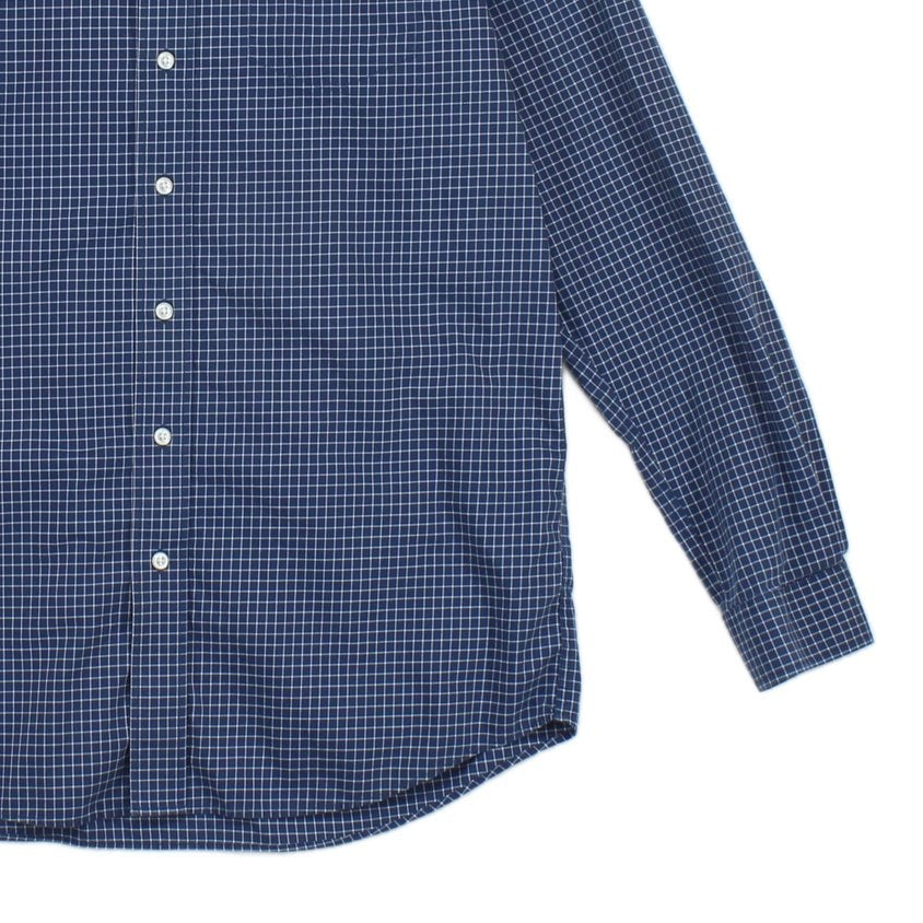 Mens Check Shirt Button Down Slightly Fitted Cotton