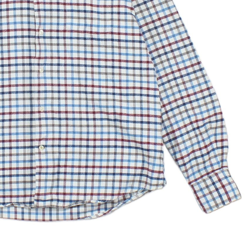 Mens Plaid Shirt Long Sleeve Tailored