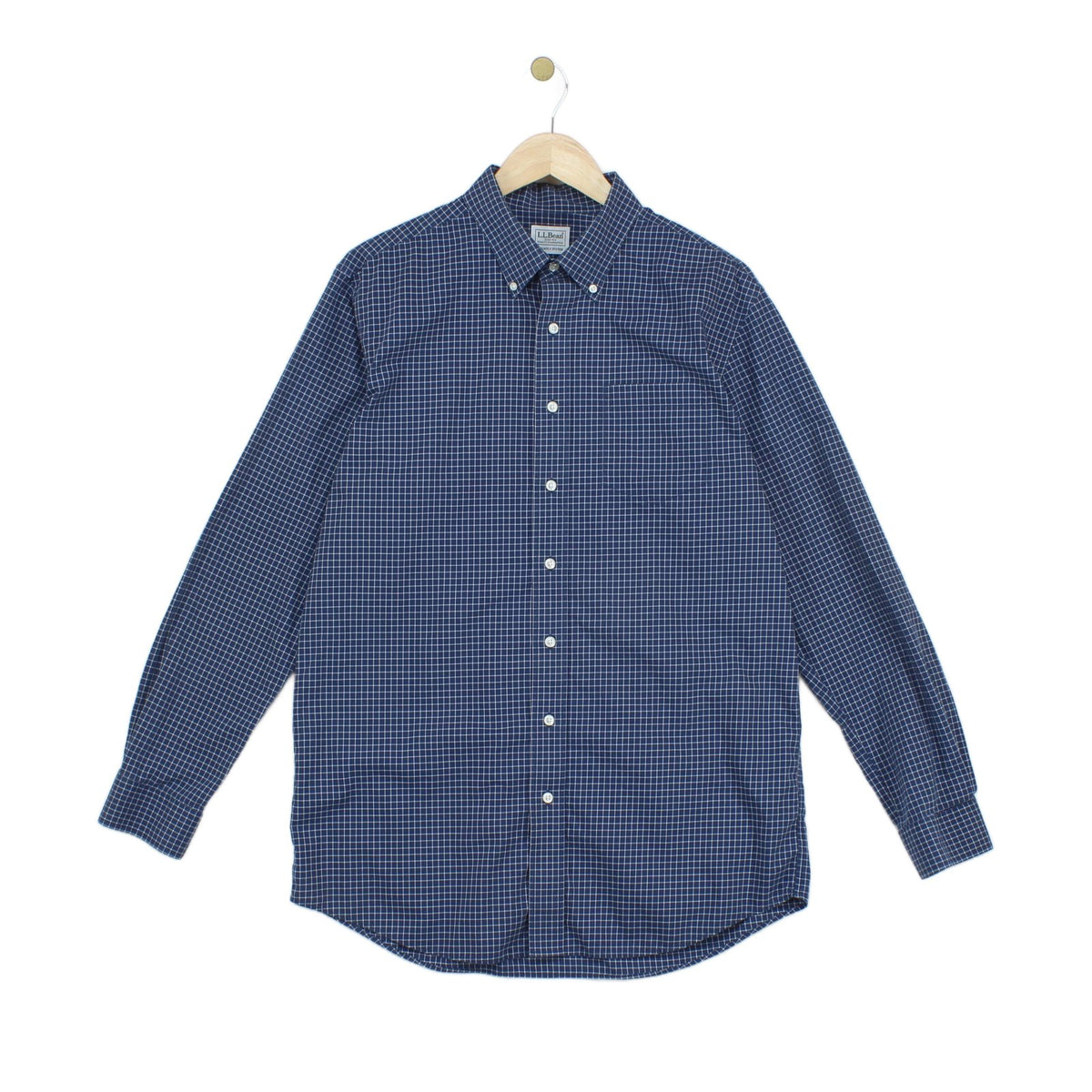 Mens Check Shirt Button Down Slightly Fitted Cotton