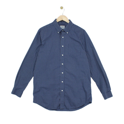 Mens Check Shirt Button Down Slightly Fitted Cotton