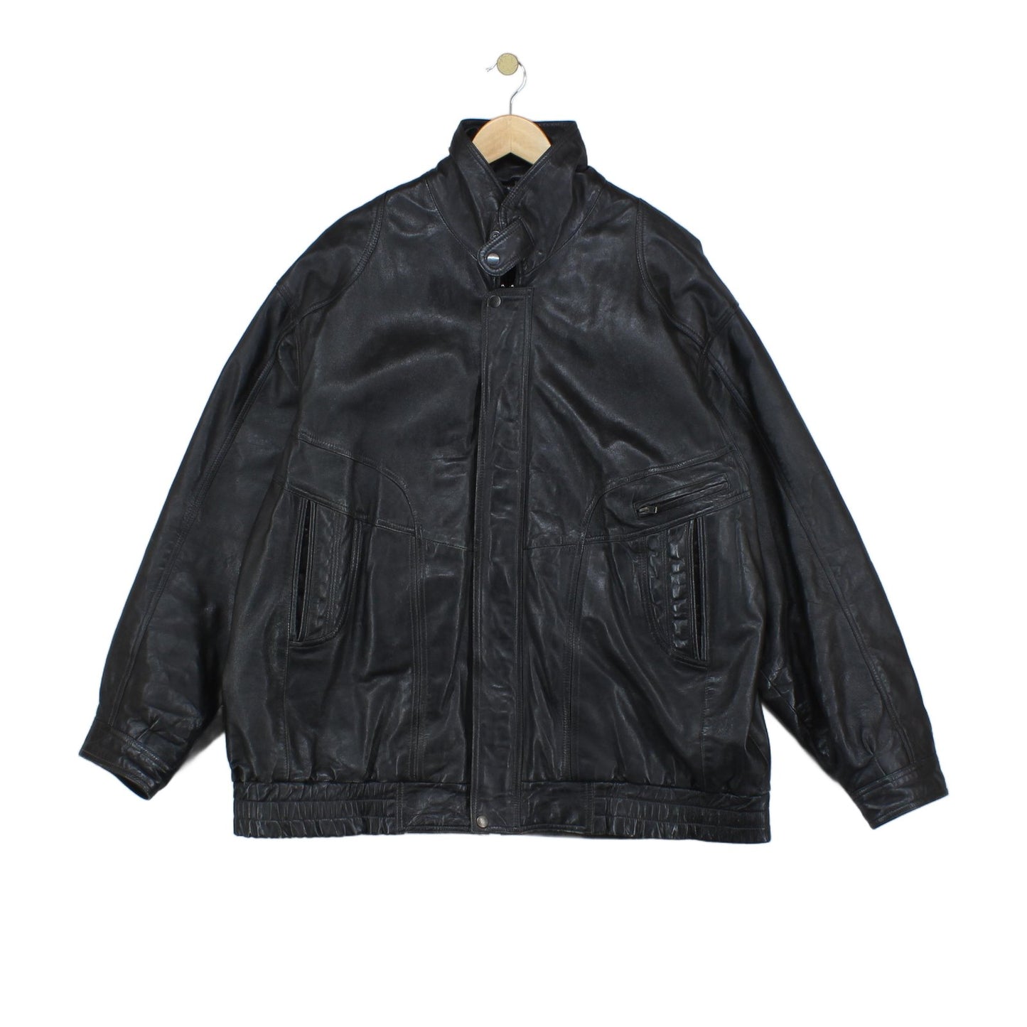 Mens Leather Jacket Full Zip Outerwear