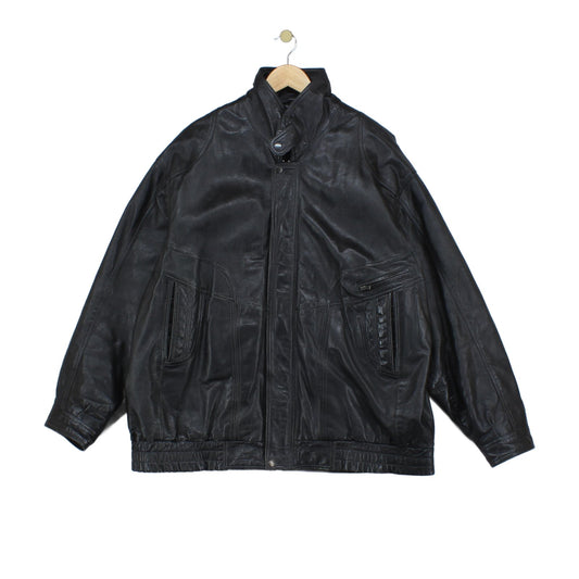 Mens Leather Jacket Full Zip Outerwear