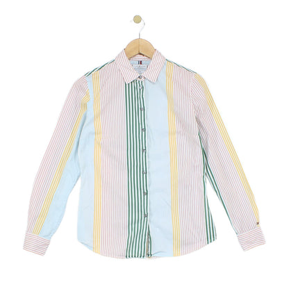 Womens Striped Shirt Long Sleeve Fitted