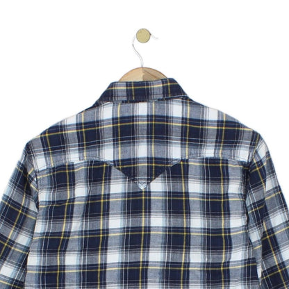 Mens Check Shirt Western Button Up