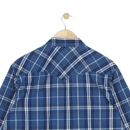 Mens Plaid Shirt Snap Long Sleeve Western