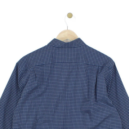 Mens Check Shirt Button Down Slightly Fitted Cotton