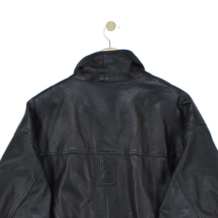 Mens Leather Jacket Full Zip Outerwear
